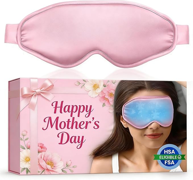 Mothers Day Gifts for Women, Ice Eye Pack for Self Care Gifts, Cooling Eye Gel Sleep Mask for Puffy Eyes - Fsa Eligible Items Hsa, Perfect Birthday Gifts for Mom (Pink)