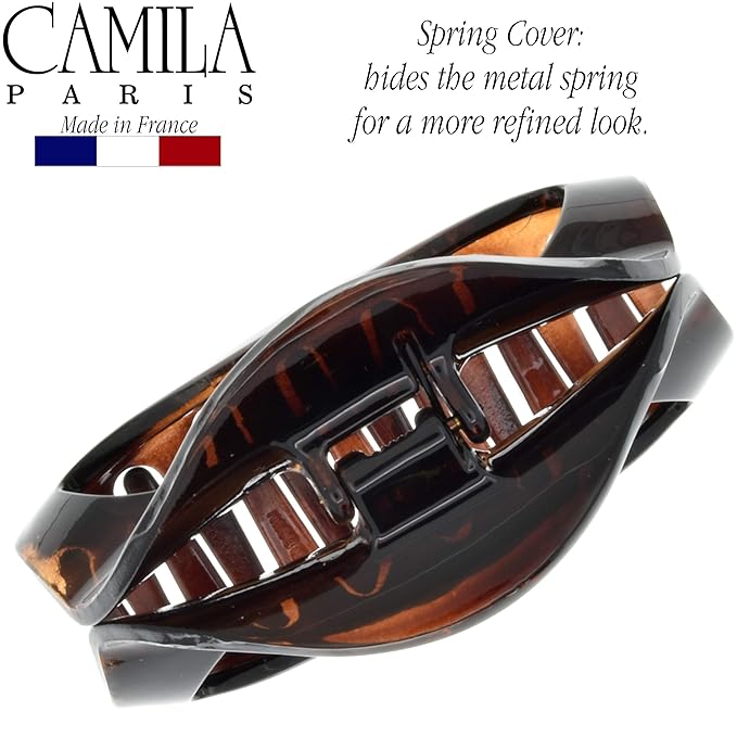 Camila Paris CP1562 French Hair Clip for Women Tortoise Shell Small Girls Hair Claw Clips Jaw Fashion Durable Styling Hair Accessories for Women, Strong Hold No Slip Grip, Made in France