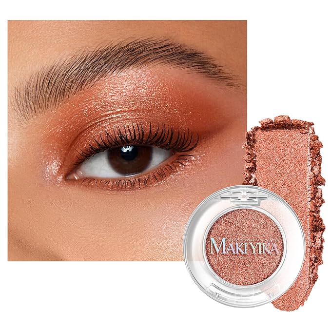 MAKI YIKA Dark Bronze Crème Eyeshadow Single Shimmer bronze Cream Eye Shadow palette for Women Color Stay Long Lasting Waterproof Eye Makeup Monochrome Eyeshadows,#18