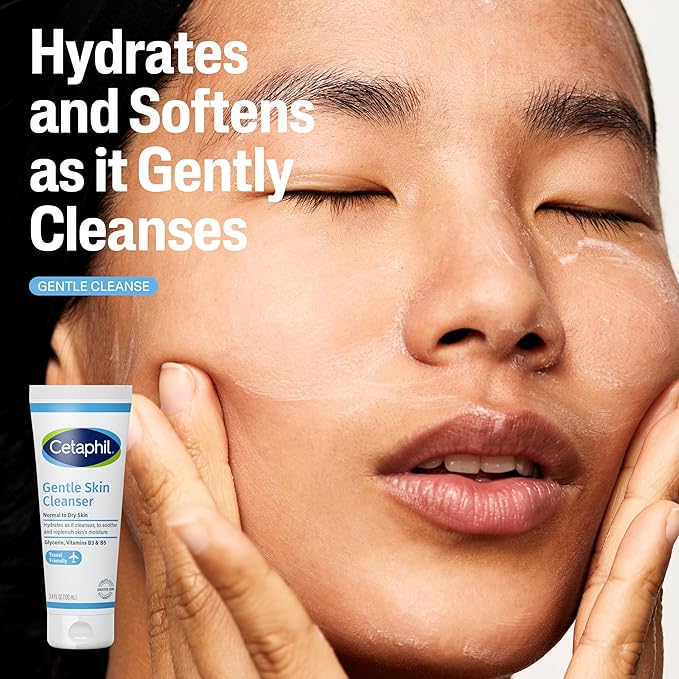 CETAPHIL Skincare Gift Set & Travel Companion for Sensitive Skin | Gentle Skin Cleanser, Daily Facial Cleanser, 2 x Moisturizing Lotion | TSA Approved | Dermatologist Recommended Brand