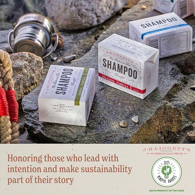 J.R.LIGGETT'S Shampoo Bar - Original Formula, All Natural Bar Shampoo for Hair with Coconut Oil & Castor Oil, Sulfate Free, GMO Free, Gentle Lather and Refreshing, 3.5 oz - 2 Pack