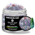 BALTIC DAY Chameleon Opal Flakes [Light Green/Blue] – Color Shift Mica Pigment Powder for Epoxy Resin, Tumblers, Nail Art, Eyeshadow, Makeup, Molds, and More – Chrome Color Shift Powder