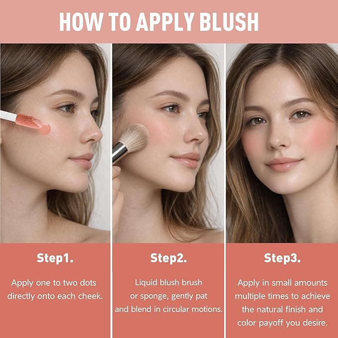 FV Liquid Blush, Long Lasting Buildable Cream Cheek Tint with High-Pigment Color, Weightless Blendable Formula for Natural Dewy Finish (Believe)