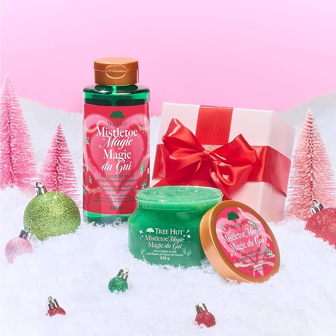 Tree Hut Mistletoe Magic Foaming Gel Wash, Moisturizing & Hydrating Body Wash with Shea Butter, Cleanses Skin Leaving It Soft & Fresh, 18 fl oz (Pack of 2)