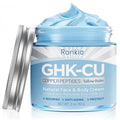 RONKIE GHK-Cu Peptide Cream for Face: Blue Beef Tallow Moisturizer with Copper Peptides Methylene Blue Gentle and Safe for Dry Sensitive Mature Skin 2oz