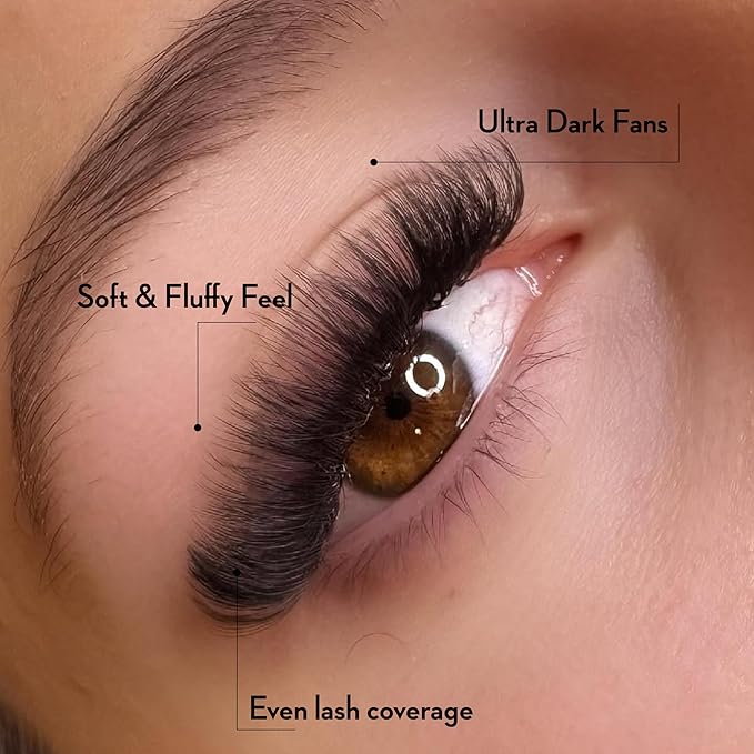 One V Salon Pro 10D Promade Loose Fans, 1000 Premade Mega Volume Lash Fans | C Curl | 0.05 mm | 8–15 mm Mixed Lengths | Thin Base, Hand-Crafted Eyelash Extensions (10D-0.05-C-Curl)