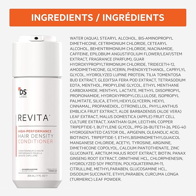 DS Labs For Men & Women Revita Conditioner - Scalp Refreshing Hydration for Fuller Looking, Weightless Hydration, Caffeine, Turmeric, Sulfate & Silicone Free, Color Safe, Refill Pouch 500 mL