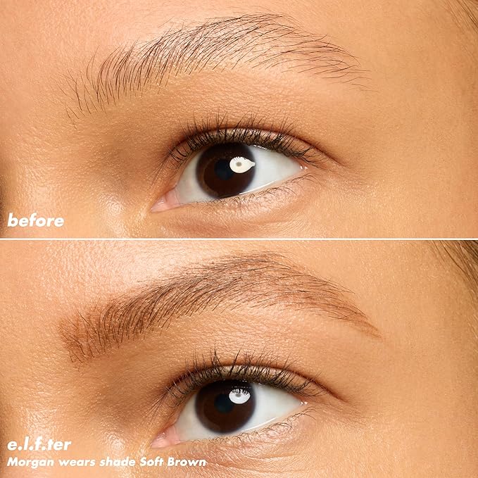 e.l.f. Micro-Fine Brow Pencil, Waterproof Brow Color & Spoolie For Shaping Brows & Creating A Feathered Natural-Looking Finish, Vegan & Cruelty-Free, Soft Brown