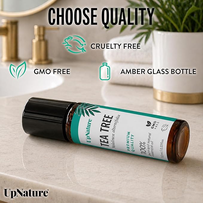 UpNature Tea Tree Essential Oil Roll On - 100% Natural Tea Tree Oil for Skin