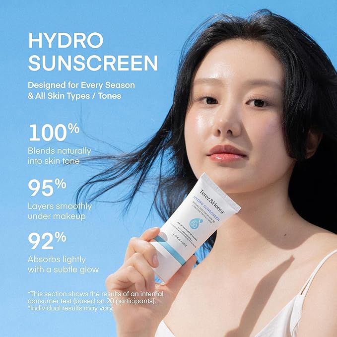 Terez & Honor Hydro Sunscreen for Face: Hydrating Broad Spectrum SPF 50 Sunscreen with UVA/UVB Protection - Moisturizing, Soothing, Water-Resistant, No-White Cast & Non-Greasy - Korean Sun Care 2-Pack