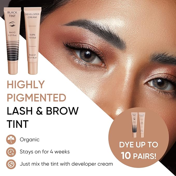 Lash Color Kit Instant Black Eyelash Color 8ml Easy to Use with Natural Results for Beginner Salon Beauty