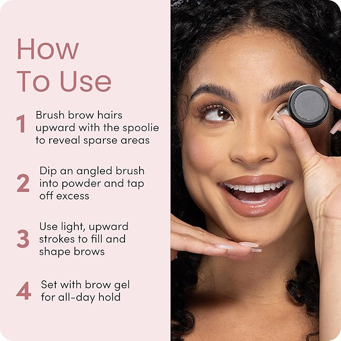 Billion Dollar Brows Eyebrow Powder, Raven/Black - Velvet Smooth Pressed Brow Filler - Buildable Water-Resistant Formula for Full Fluffy Brows - Vegan & Cruelty-Free Eye Makeup - 0.07 oz