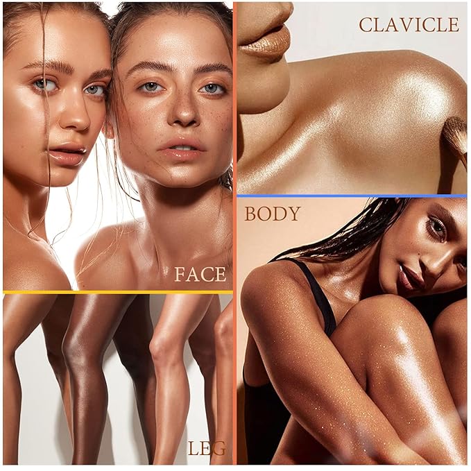 Firstfly Liquid Luminizer, Waterproof Moisturizing Light Shimmer Glow Illuminator for Face & Body, All In One Makeup Liquid Illuminator, Summer Body Luminizer, Face Body Highlighter（#06 Moonlight White）