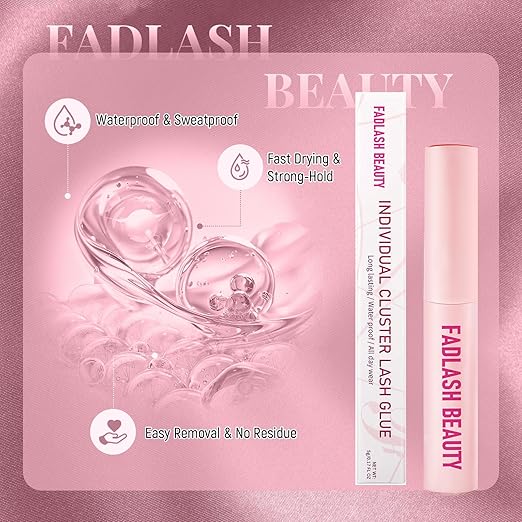 Lash Glue DIY 5ml Latex-Free Waterproof Lash Cluster Glue for Self-Application at Home Eyelash Cluster Adhesives Long-Lasting 48-72H
