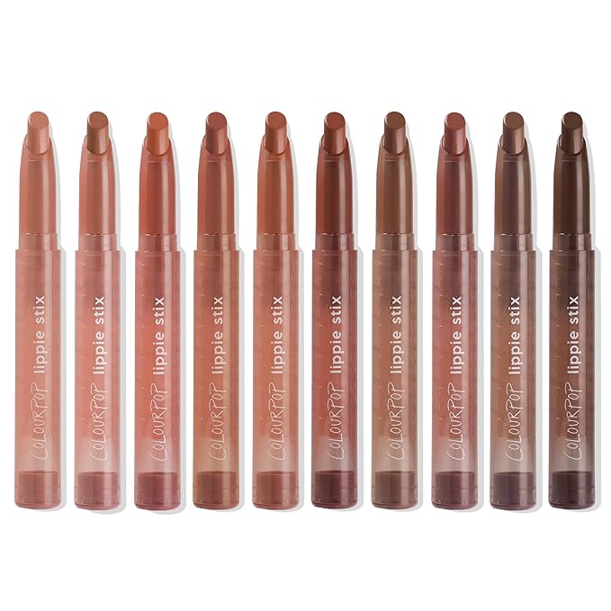ColourPop Lippie Stix Vault - Includes 10 Nude Lipstick Shades in Matte, Matte X, Crème and Blur Finishes - Infused with a Nourishing, Non-Drying Formula - In The Nude (3.05 oz)
