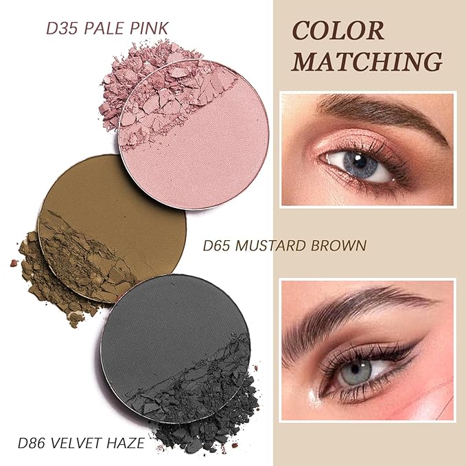 Refillable Eyeshadow Palette - Matte/Glitter/Duo-Chrome Pressed Powder & Cream Formula, Neutral/Shimmer/Smokey Multichrome, Travel-Friendly Iron Pan Refills (Matte, D65)