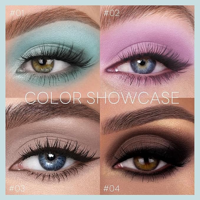 HOSAILY Light Blue Single Matte Eyeshadow, Velvet Eye Shadow Pressed Powder Primer Base Makeup, High Pigmented LongLasting Baby Blue Mint Green Eye Shadow Palette Makeup, sombras para ojos 01