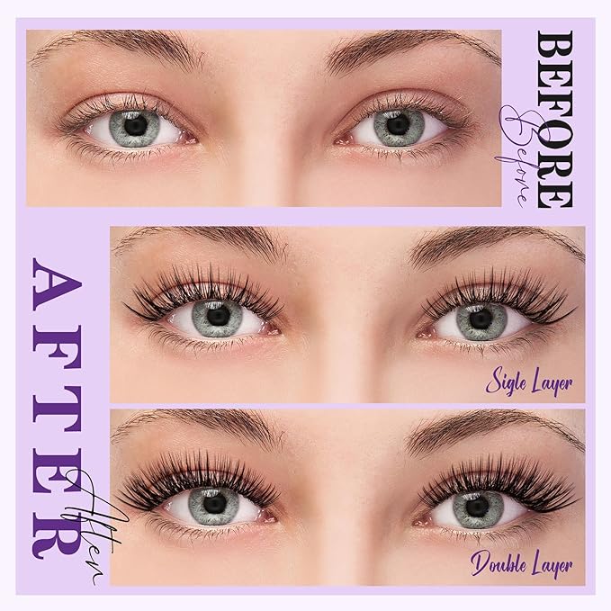 Wispy Lash Clusters 8-18mm C Curl Natural Lash Clusters 144pcs DIY Cluster Eyelash Extensions Individual Lashes Cluster with Spikes (S4 Lashes Only)