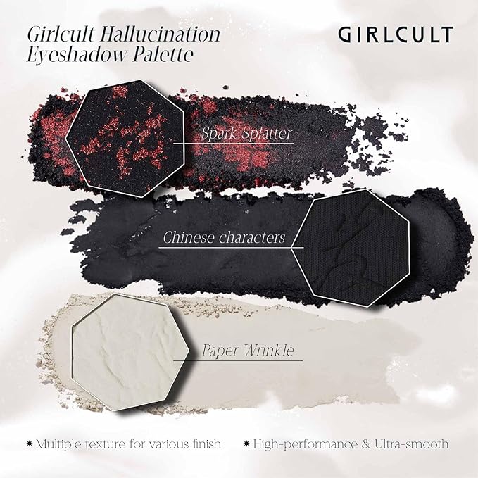 GIRLCULT 4-Color Eyeshadow Palette - Highly Pigmented Matte & Glitter Long-Lasting Eyeshadow Quad, Blendable Radiant Finish with Built-in Mirror for Precision Application #51