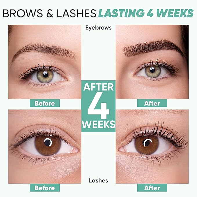 Eyebrow and Lash Kit | Brown and Black | Instant Color for Eyebrows and Lashes | 10 Applications | Perfect With Brow Lamination Kit | Vegan 2 in 1 Solution