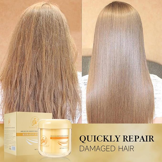Collagen Hair Mask,Deep Repair Conditioning Argan Oil Hair Mask for Damaged Hair Treatment, Deep Conditioner Hydrating Hair Masque for All Hair Types 16.9 oz 500ml