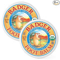 Badger Foot Balm, 100% Organic Foot Cream for Dry Cracked Heels and Feet, Fast Acting Foot Care for Women & Men, All-Natural Cracked Heel Treatment, .75 oz Tin, 2-Pack