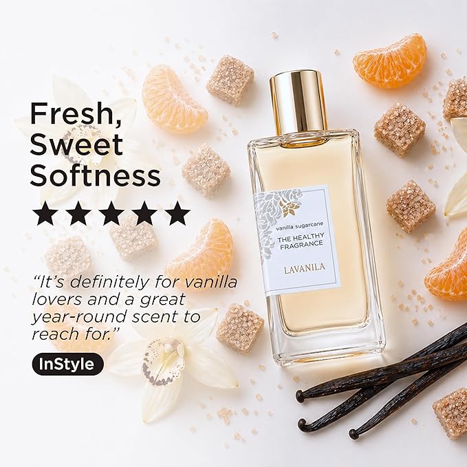 Lavanila Vanilla Sugarcane Perfume for Women, 1.7 Fl Oz – Clean Vanilla Perfume, Long Lasting Women’s Eau de Parfum with Madagascar Vanilla – Natural Fragrance, Women’s Fragrances