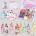 Wurosi 865 Pcs Bead Keychain Kit, DIY Bead Keychain Making Kit, Bag Charm Kit with Acrylic Heart Flower Alphabet Beads Key Chain Supplies for Jewerly Making Kit