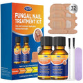 Toenail Treatment Extra Strength: Dual Action Nail Repair Kit for Thick, Brittle or Discolored Nails - 30 ml Nail Repair Gel with 25% Undecylenic Acid - (Medium) 32 Nail Patches