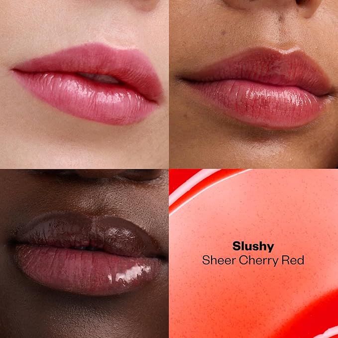 Kosas Wet Lip Oil Gloss – Plumping Peptide Lip Treatment Gloss in Sheer Cherry Red, Hydrating with Hyaluronic Acid, Peptides & Plant Oils, Non-Sticky, Vegan, Clean Beauty Lip Gloss (Slushy) 0.15 oz