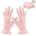 MIG4U Fingerless Moisturizing Gloves, Half Finger Touchscreen Beauty Glove for Eczema, SPA, Dry Hands, Skin Treatment, Summer Sun UV Protection, Pink, 3 Pairs S/M