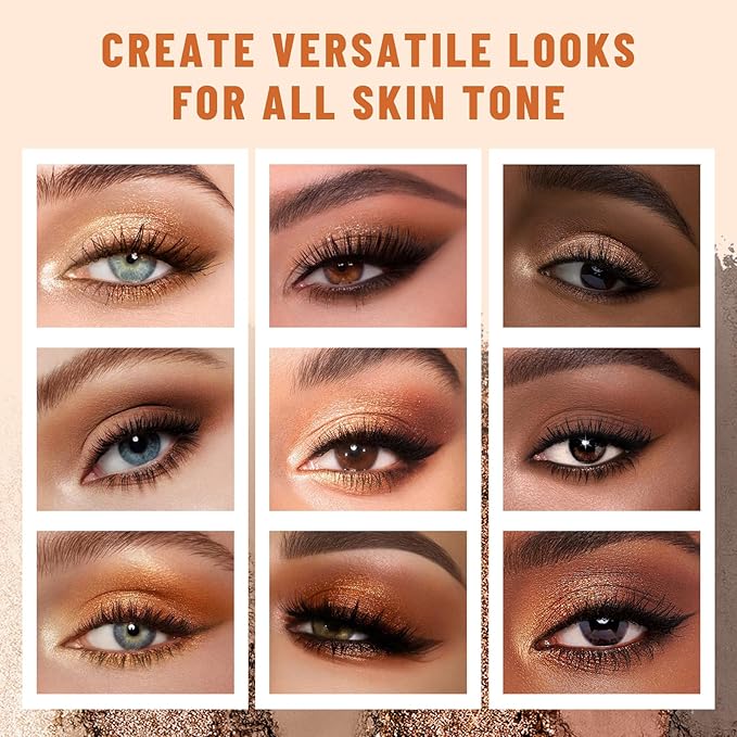SUSIKEKI 6 Colors Mini Eyeshadow Makeup Palette Caramel & Bronzed Neutral Tone Eye Shadow Matte & Shimmer Nude Make Up Pallet with Mirror Blendable Highly Pigmented Travel Size Gift Kit 05