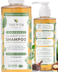 Tree To Tub Peppermint Shampoo for Oily Hair & Sensitive Scalp - Gentle Clarifying Shampoo for Build Up, Sulfate Free Anti Residue Hair Shampoo for Women & Men w/Organic Argan Oil, Natural Aloe Vera