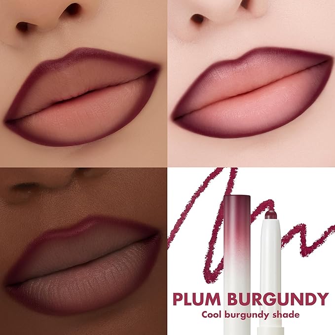 rom&nd Lip Mate Pencil 09 Plum Burgundy - Precision Lip Liner for Natural Overlining, Contouring & Defined Semi-Matte Lips