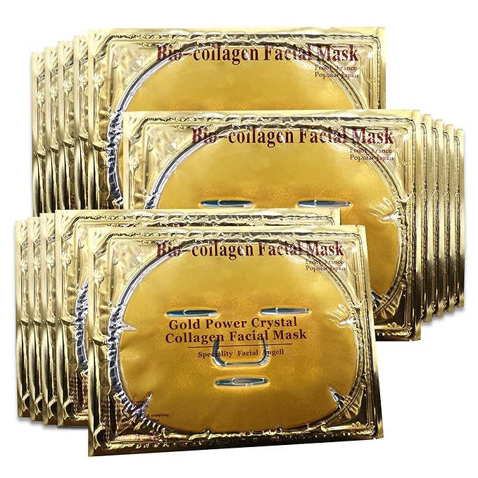 24k Gold Gel Facial Mask,SkinCare Facial Patch Collagen Face Mask for Moisturizing, Puffiness, Anti Wrinkle and Hydrateing Your Beautiful Face, 15PCS
