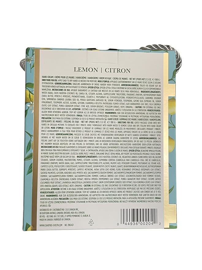 Crabtree & Evelyn Lemon Citron Hand Therapy Cream and Hand Scrub Set, 3.5oz EACH