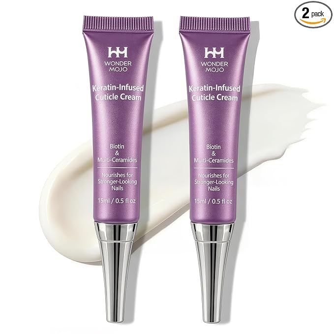 Nail & Cuticle Cream with Keratin, Biotin & Ceramides – Non-Greasy Deep Hydration, Strengthens Nails & Softens Cuticles, 15ml(Pack of 2)