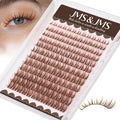 JMS&JMS Brown Lash Clusters Wispy Eyelash Clusters with Spikes Natural Lash Extensions Brown Manga Lashes 8-16mm Cluster Eyelashes Extensions C-Curly Anime Eye Lashes
