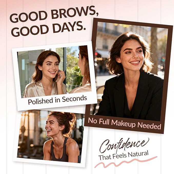 BEPHOLAN Liquid Faux Eyebrow Pen 4D Brush-Tip, Hair-Like Brush Tip Filling Eyebrow Pen,Eye Brow Pencils Waterproof Brow Makeup, Last All-Curved Tip for Natural Fuller-Looking Brows(Grey)