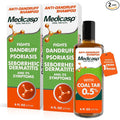 Medicasp Coal Tar Anti-Dandruff Shampoo, Alleviates Symptoms from 1st Wash, Treats Psoriasis, Seborrheic Dermatitis & Itchy Dry Scalp, Fights the Root Cause of Dandruff, Flakes Shampoo, 6 fl oz-2 Pack