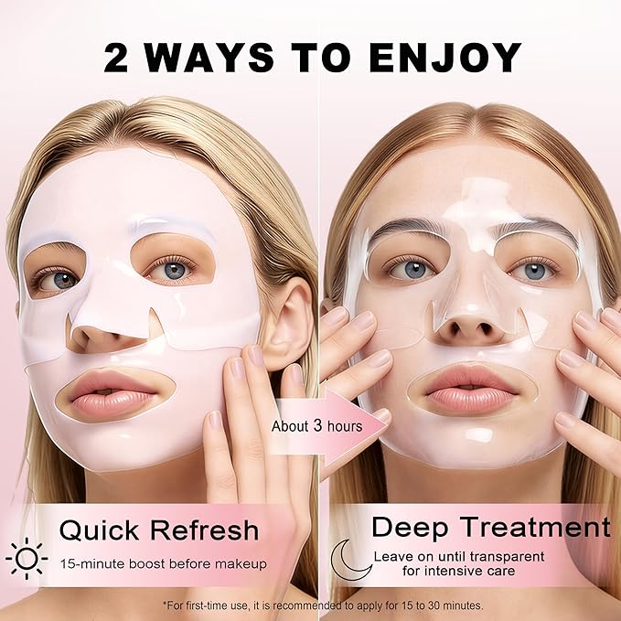 4-Pack Salmon DNA (PDRN) Pink Collagen Jelly Mask - Soothing & Hydrating Gel Face Mask for Sensitive Skin, Korean Skincare