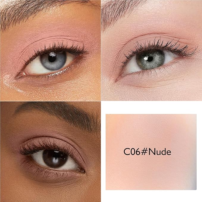 Nude Eyeshadow Palette, Single Eye Shadow High Pigment sombras para ojos Neutral Matte Eyeshadow Velvet Compact Pressed Powder Primer Lightweight Blendable for Daily Natural Eye Makeup