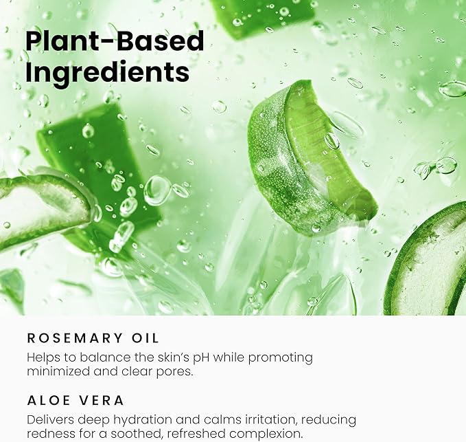 Glycolic Acid Toner for Face - 8% Facial Toning Solution - Hydrating, Anti-Aging, Exfoliates Skin with AHA, Aloe Vera, & Rosemary Extract for Women & Men - 8 Fl Oz