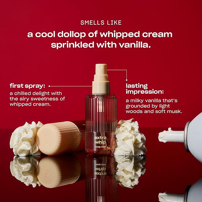 Snif Gourmand Body Mist Set with Vanity Pouch – Extra Whip, Berry Styles & Hazel Split | Hair & Body Fragrance Variety Pack | Vanilla, Berry & Chocolate Hazelnut | Clean Vegan | 2.5oz (3 Pack)
