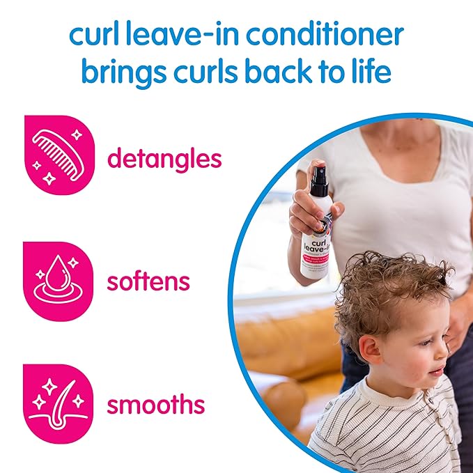 SO COZY Leave In Conditioner Spray (8 Fl Oz) Detangler for Kids' Curly Hair,Tangle-Free Curls,Gentle & Nourishing with Keratin,Vitamin B5,Olive & Jojoba Oil,Paraben-Free,(Pack of 4)