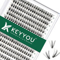 KEYYOU Lash Clusters 300pcs Individual Lashes, 30D 0.07D Curl 13mm DIY Eyelash Extension, Soft & Natural Volume Cluster Lashes with Large Tray