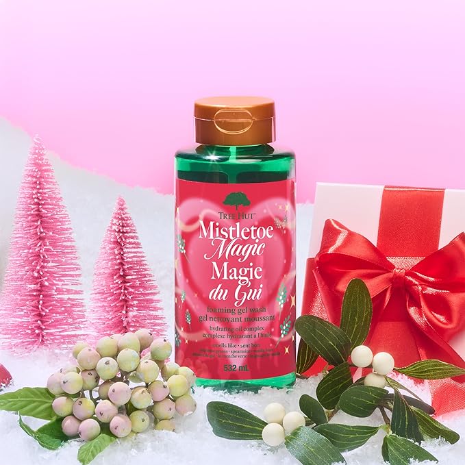 Tree Hut Mistletoe Magic Foaming Gel Wash, Moisturizing & Hydrating Body Wash with Shea Butter, Cleanses Skin Leaving It Soft & Fresh, 18 fl oz (Pack of 2)
