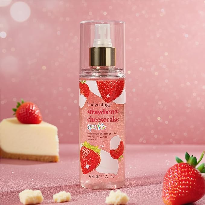 Bodycology Fragrance Shimmer Mist, Strawberry Cheesecake, 6 fl oz