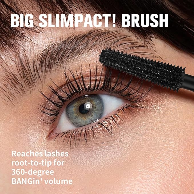 Black Mascara for Eyelashes, Waterproof Mascara Long Lasting Thick Eye Lash, 5D Silk Fiber Lash Smudge-Proof Volume, Lengthening, Curling Mascara Makeup Party Stage Use