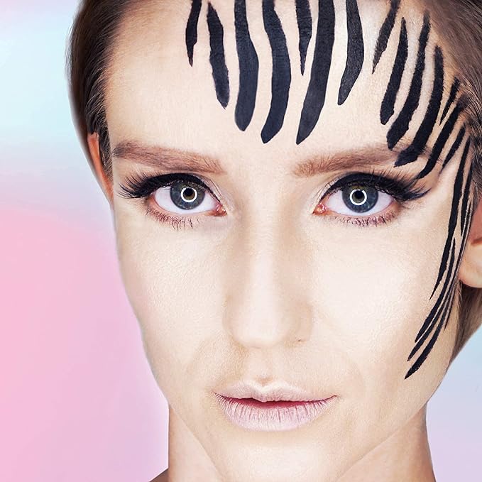 Stencil1FX - Zebra Stripes Eye Makeup Stencil for Costumes, Dress Up, Halloween, Cosplay, Face Painting, Raves, Festivals, Parades, Parties